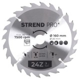Disc circular pentru lemn Strend Pro TCT 160x2,2x20/16 mm, 24T