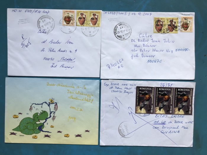 LOT DE 4 PLICURI POSTALE CIRCULATE NR. 2