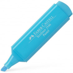 Textmarker Faber – Castell 1546, Bleu Pastel, Rechizite Scolare, Textmarker Pigmentat, Accesorii pentru Birou, Marker Pastel Scoala, Textmarker Bleu,