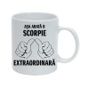 Cana alba personalizata &quot;Asa arata o scorpie extraordinara&quot;, INOVATIX&reg;. 330ml, Oem
