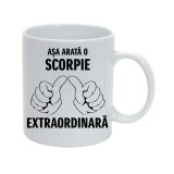 Cana alba personalizata &quot;Asa arata o scorpie extraordinara&quot;, INOVATIX&reg;. 330ml