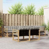 vidaXL Set de canapele de exterior cu pernă 7 pcs Alb și gri deschis 3388769
