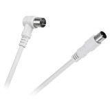 Cablu RF video alb mufa dreapta si la 90 grade 5m Cabletech KPO2740F-5
