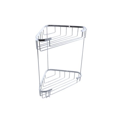 Etajera pentru baie, din inox, 2 rafturi, 180 x 180 mm, S202 foto