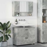 Cumpara ieftin Set de mobilier pentru baie 2 pcs Gri beton 76.5 x 35 x 64 cm