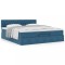 Gossi cadru de pat otoman cu saltea albastru inchis 160x200cm catifea