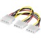 Cablu adaptor splitter alimentare molex 5.25 la molex 2x 5.25 15cm