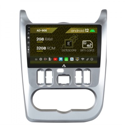 Navigatie Dacia Logan Duster Sandero (2009-2013), Android 12, E-Octacore 2GB RAM + 32GB ROM, 9 Inch - AD-BGE9002+AD-BGRKIT367 foto
