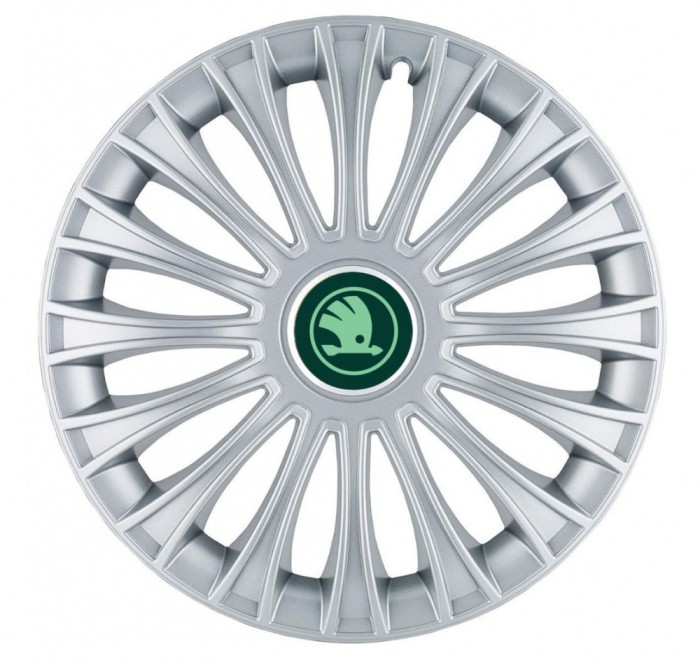 Set 4 capace roti pentru Skoda Nou Verde, model Dino Gray, R15
