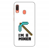 Husa compatibila cu Samsung Galaxy A20e Silicon Gel Tpu Model Minecraft Miner