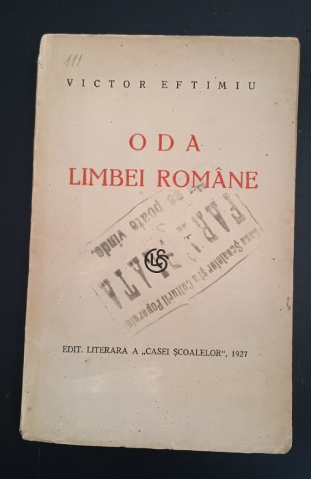 Oda Limbei Romane-Victor Eftimiu