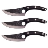 Set trei cutite macelarie DEPOX&reg;, lucrate manual, Huang Cook, 27.5 cm, negru, teaca piele