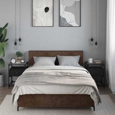 Noptiere, 2 buc., negru, 40x40x55 cm, lemn prelucrat foto