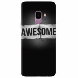 Husa silicon pentru Samsung S9, Awesome Label Dark