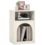HOMCOM Noptieră Estel cu 2 Compartimente Deschise Model &icirc;n Forma de Arc 40x30x60 cm Cremă | Aosom Romania