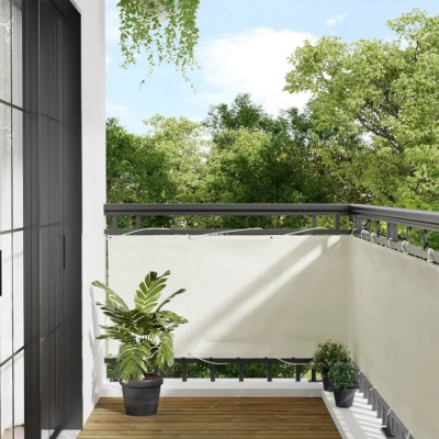 vidaXL Paravan de balcon, crem, 75x1000 cm, 100% poliester oxford foto
