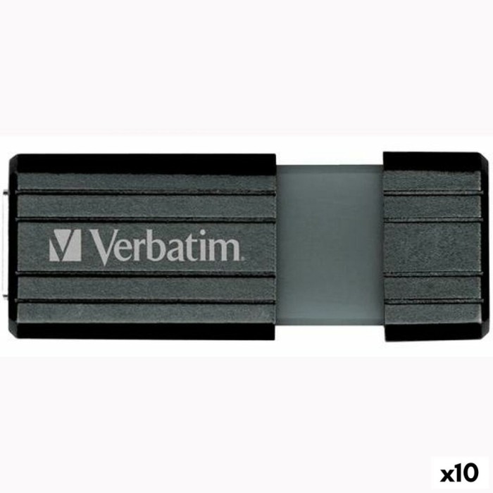 Memorie USB Verbatim STORE&#039;N&#039;GO PINSTRIPE Negru 128 GB (10 Unități)