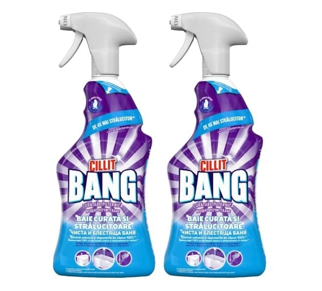 Set Spray Cillit Bang Shine pentru Baie, 2 Bucati x 750 ml