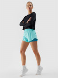Cumpara ieftin Șort de antrenament 2&icirc;n1 cu uscare rapidă pentru femei - albastru, 4F Sportswear