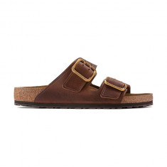 Birkenstock slapi de piele Arizona Bold Gap barbati, culoarea maro, 1022605