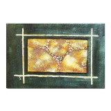 Tablou abstract Dreptunghi solar pictat manual, 90x60cm ulei pe panza in relief efect 3D