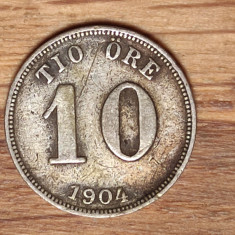 Suedia - moneda de colectie - argint - 10 ore 1904 EB - Oscar II - rara !