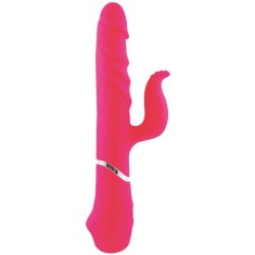Vibrator Iepuras Treasure Montana, 7 Moduri Vibratie, Silicon, USB, Roz, 25 cm