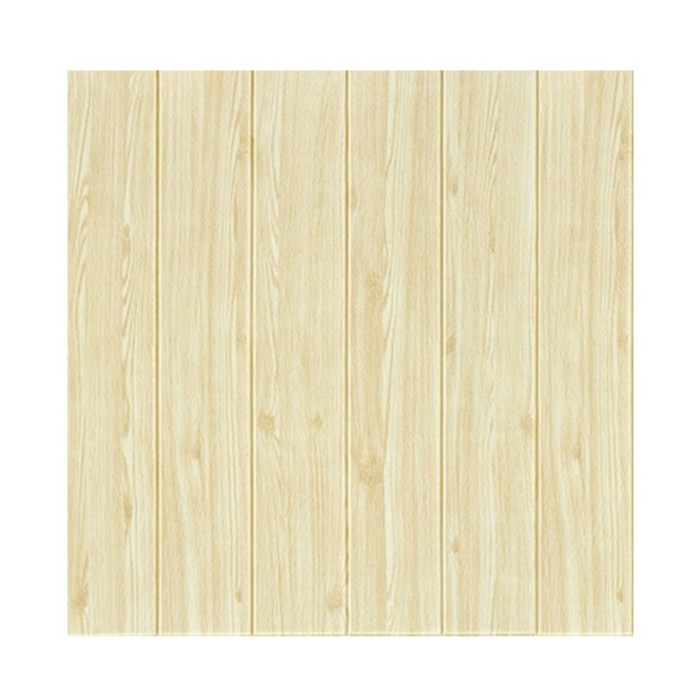 Set 10 placi tapet 3d, flippy, 70 x 70 cm, grosime 3 mm, din rasina, tip placi de lemn, suprafata acoperita 4.9 mp, crem