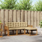 vidaXL Set de canapele de exterior cu pernă 4 pcs Natural și Bej 3368544