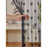 Perdea Franjuri 100 x 200cm - Neagra cu Inimioare - 04587