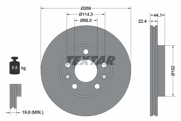 TEXTAR 92272603 PRO Disc frana