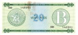 Cuba 20 Pesos Exchange Cerificate Seria B