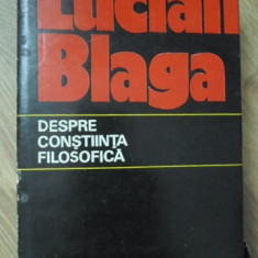 DESPRE CONSTIINTA FILOSOFICA-LUCIAN BLAGA