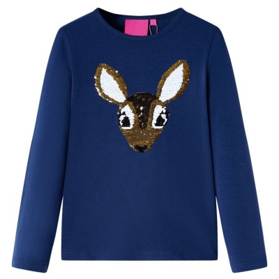 Tricou pentru copii cu m&amp;acirc;neci lungi, bleumarin 128 foto
