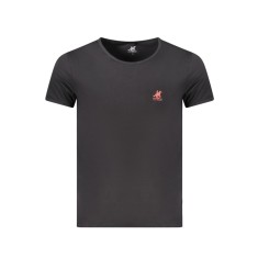 U.S. Grand POLO Tricou barbati simplu cu logo rosu brodat, negru, S