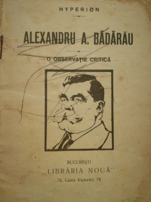 O observatie critica, Alexandru A. Badarau foto