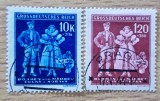 Lot 2 mărci poștale Grossdeutsches Reich &ndash; motive folclorice Boemia &amp; Moravia &ndash; obliterate-A622