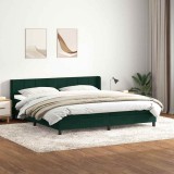 vidaXL Pat box spring cu saltea, verde &icirc;nchis, 180x220 cm, catifea 3318168