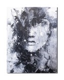Cumpara ieftin Tablou modern portret femeie, pictat manual in cutit cu efect 3D, 120x90cm, gata de expus pe perete