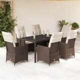 Gossi set mobilier de gradina cu perne, 7 piese, maro, poliratan