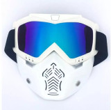 Masca protectie fata, plastic dur + ochelari ski, lentila multicolora, MDA03
