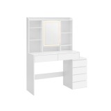 Cumpara ieftin Masa de toaleta cu oglinda iluminata Vasagle Alb 117.5x40x145 cm