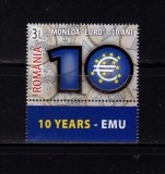 Cumpara ieftin RO 2009 LP 1825 &quot;10 ani moneda EURO&quot; , serie+ dif. tabs ( us sau jos !) ,MNH, Nestampilat