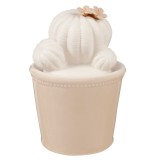 Cumpara ieftin Borcan ceramic decorativ condimente alb bej Cactus 9x14 cm
