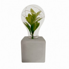 Lampa decorativa in forma de bec cu LEDuri, planta artificiala inclusa 18 x 8 cm foto