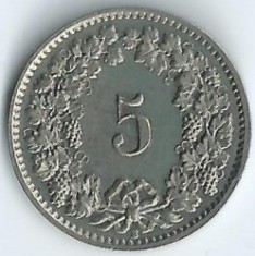 5 centimes 1954 Elvetia foto