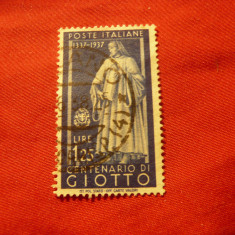 Timbru Italia 1937 - Pictori Italieni - Giotto , stampilat , 1,25Lire