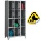DULAP VESTIAR METALIC CU PICIOARE SI 12 COMPARTIMENTE USI PLEXI, 900x500x1800 mm (LxlxH), FIRST