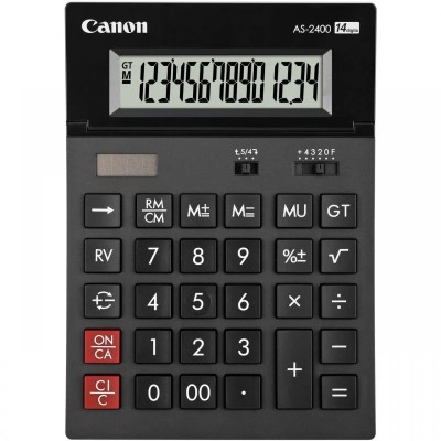 Calculator birou Canon&amp;nbsp;AS2400, 14 digiti, ribbon, display LCD ajustabil, functie foto