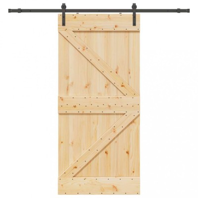 vidaXL Ușă glisantă cu set de feronerie 80x210 cm, lemn masiv de pin 3332613 foto